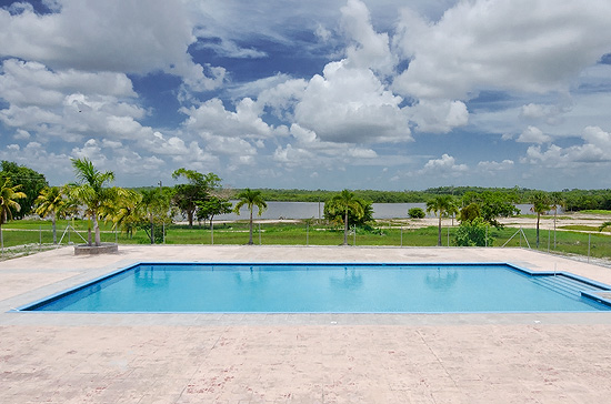 The community pool (note Cocos Lagoon behind).